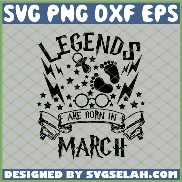 Harry Potter Footprint Legends Are Born In March SVG PNG DXF EPS 1