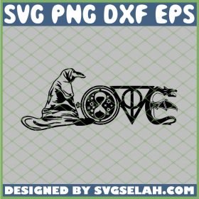 Harry Potter Hat Geek Nerd Love Death Hallows SVG PNG DXF EPS 1