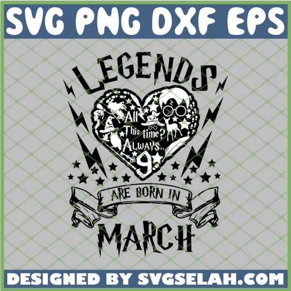 Harry Potter Heart Legends Are Born In March 9 3 4 SVG PNG DXF EPS 1
