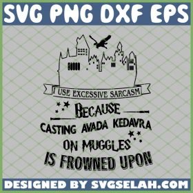 Harry Potter Hogwarts I Use Excessive Sarcasm Wand SVG PNG DXF EPS 1