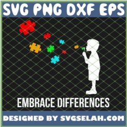 Embrace Differences Support Autism Awareness Day SVG PNG DXF EPS 1