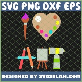 I Love Art Fun Colorful Future Artist And Crafts SVG PNG DXF EPS 1