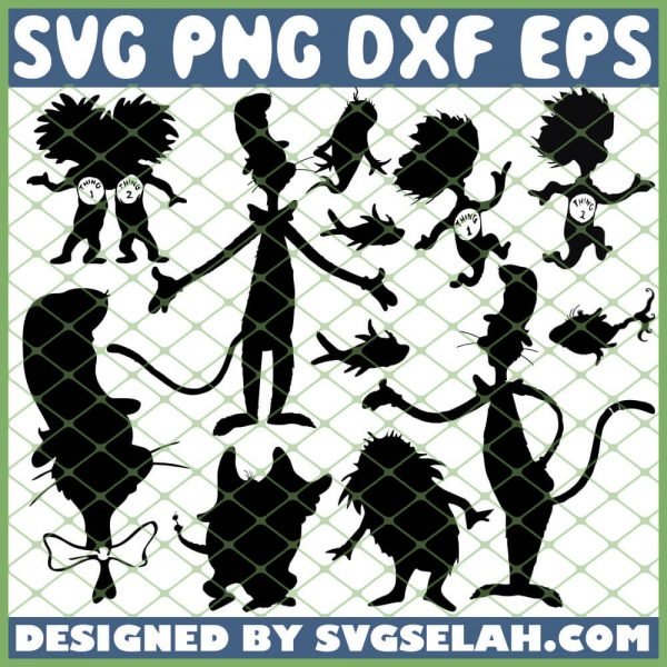 The Cat In The Hat Characters Shilhoutte SVG PNG DXF EPS 1