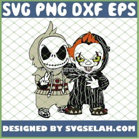 Baby Jack Skellington And Pennywise Shirt Happy Halloween Costume SVG PNG DXF EPS 1