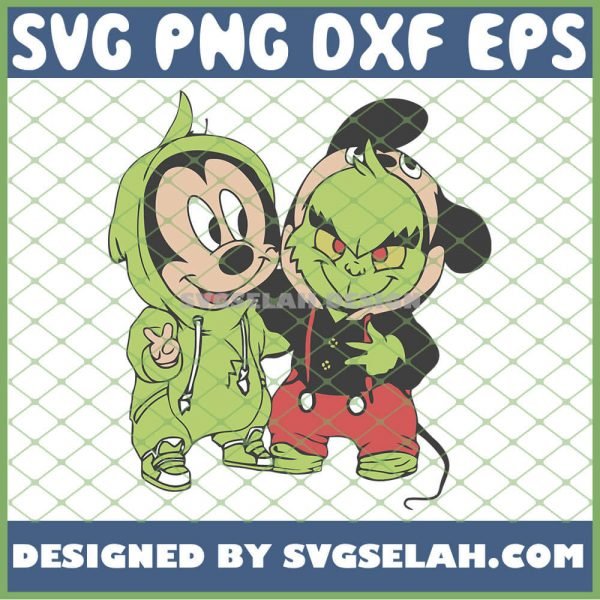 Baby Mickey Mouse And Grinch Costume SVG PNG DXF EPS 1