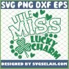 Cute St PatrickS Day Little Miss Lucky Charm SVG PNG DXF EPS 1