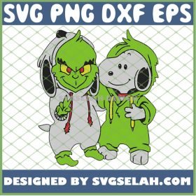 Snoopy And Grinch Fusion Peanuts Kid Best Friend Love Christmas Costume SVG PNG DXF EPS 1