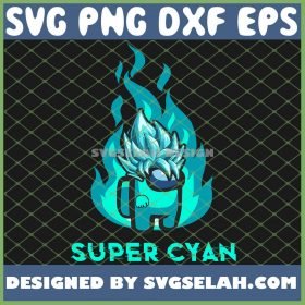 Imposter Songoku Among Us Super Cyan SVG PNG DXF EPS 1