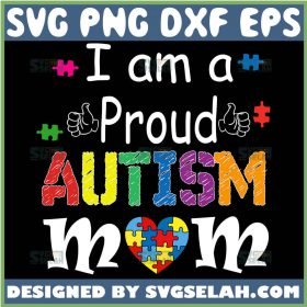 IM A Proud Autism Mom Svg Autism Awareness Puzzle Pieces Heart Svg 1
