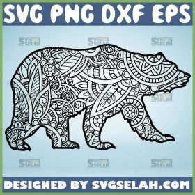 Mama Bear Mandala Svg Zentangle Bear Svg 1