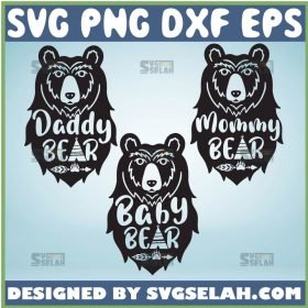 Mommy Bear Svg Daddy Bear Svg Baby Bear Svg Family Tribe Svg Teepee Svg 1