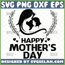 Mom And Daughter Svg Happy MotherS Day Svg Hearts And Leaves Svg 1 