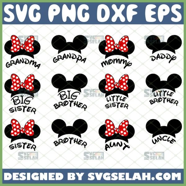 Disney Family Mouse Svg Bundle 1 