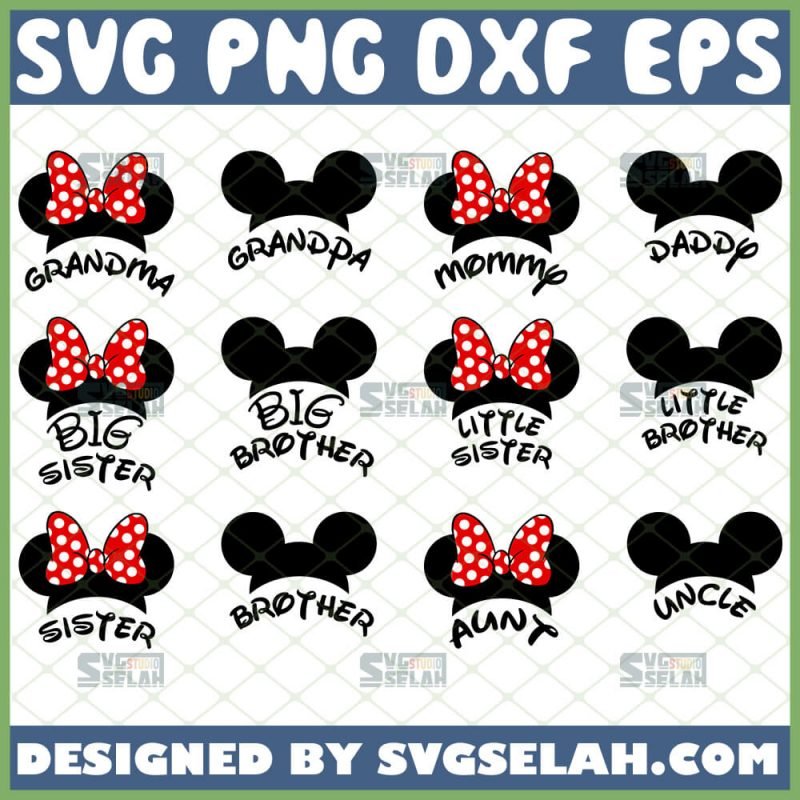 Disney Family Mouse SVG Bundle File For Cricut PNG DXF EPS - SVG Selah