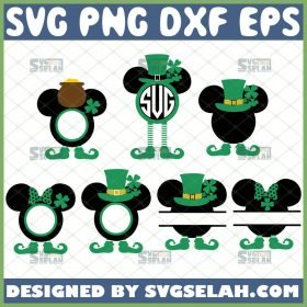 Mickey Mouse St Patricks Day Split Monogram Svg Bundle 1 