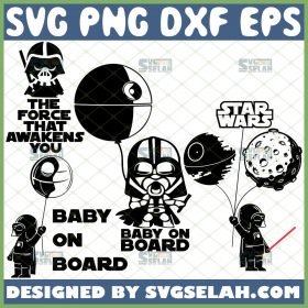 Star Wars Baby Darth Vader Svg Bundle Baby On Board Svg The Force That Awakens You Svg 1 