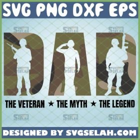 camouflage dad the veteran the myth the legend svg diy army gifts for dad military fathers day svg 1 