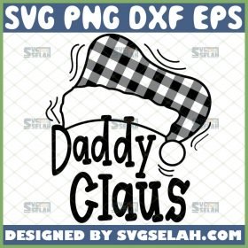 daddy claus svg buffalo plaid santa hat svg father christmas svg 1 