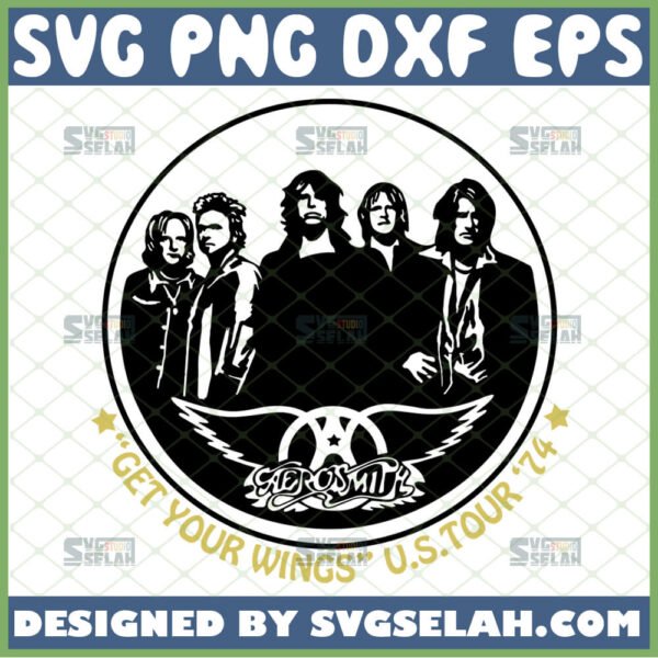 aerosmith svg get your wings us tour 74 svg rock band logo rock n roll svg joe perry