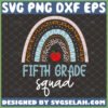 fifth grade squad svg 5th grade squad apple raibow svg