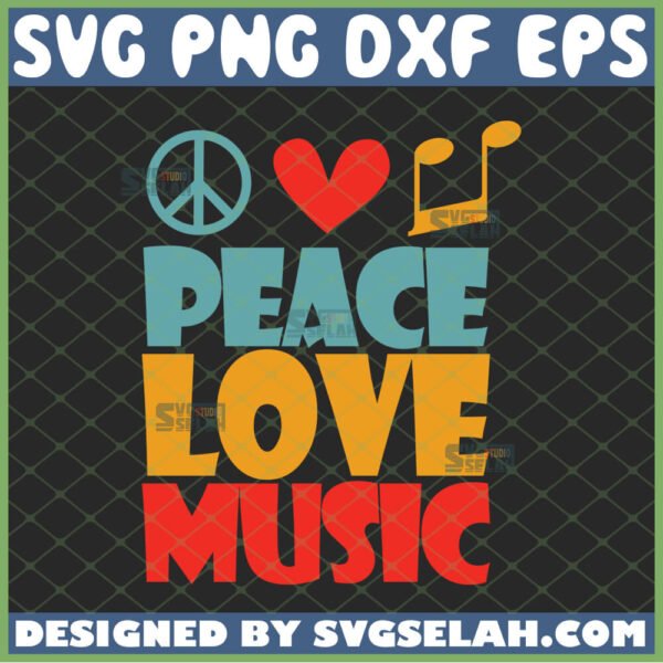 hippie peace love music svg