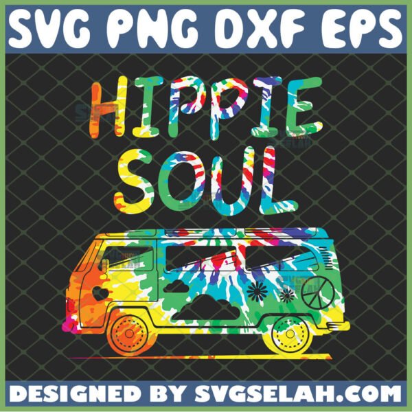 hippie soul tie dye van svg