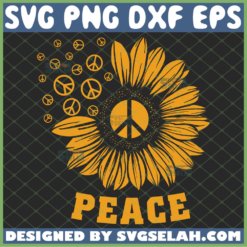 hippie sunflower peace vintage svg