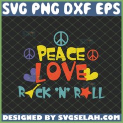 peacce love rock and roll svg hippie logo svg