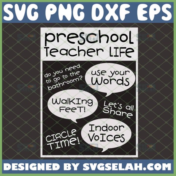 preschool teacher life svg