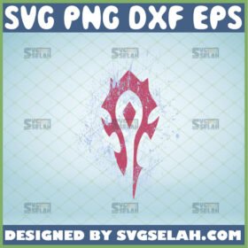 world of warcraft horde svg logo with paint