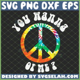 you wanna peace of me svg colorful hippie logo svg