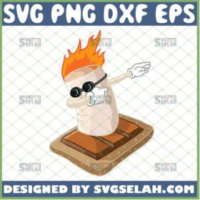 dabbing marshmallow svg funny flaming marshmallow with chocolate svg