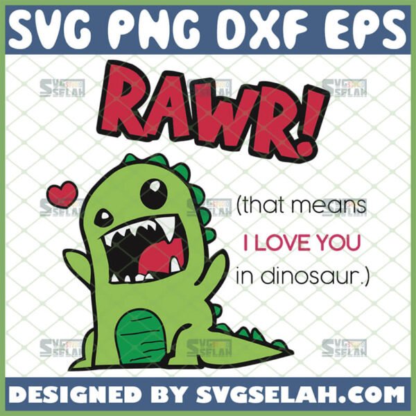 rawr means i love you in dinosaur svg cute t rex valentines day craft cut