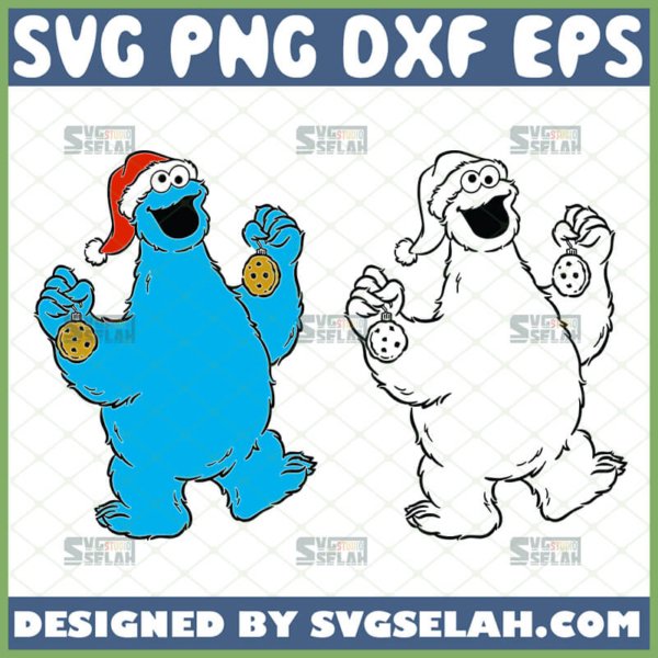 cookie monster christmas svg