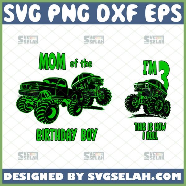 monster truck birthday shirt svg