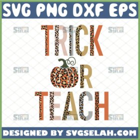 trick or teach leopard svg