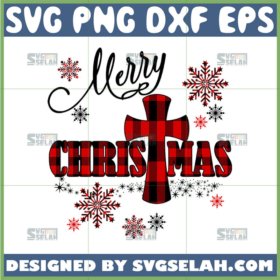 merry christmas with cross svg