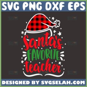 santas favorite teacher svg