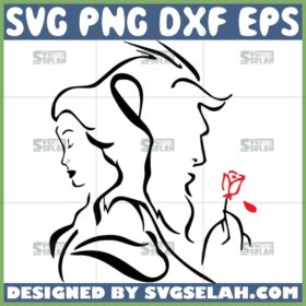 beauty and the beast outline svg