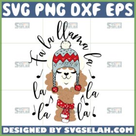 christmas llama la la la svg funny christmas svg