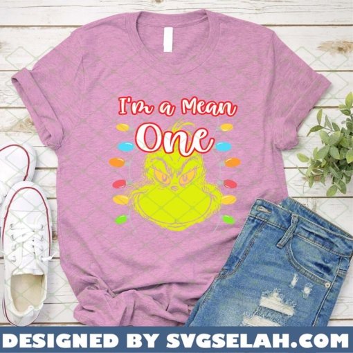 I Am A Mean One Grinch SVG PNG DXF EPS Grinch Face Christmas Lights SVG PNG DXF EPS 1