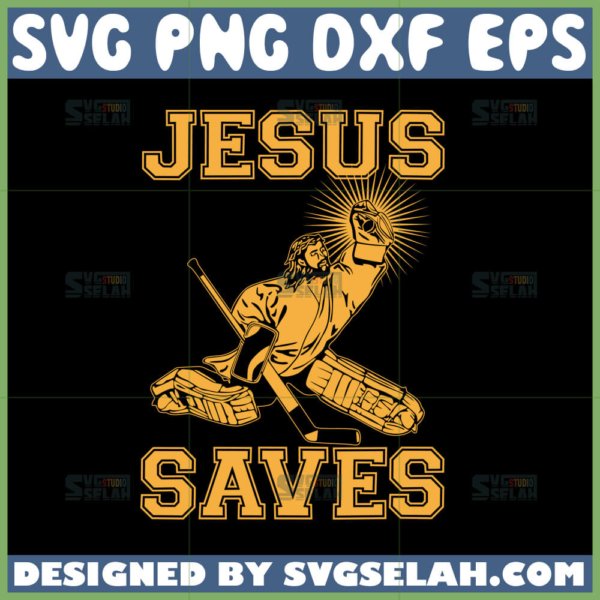 jesus saves hockey svg