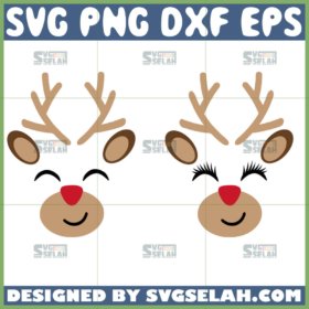 reindeer face christmas svg