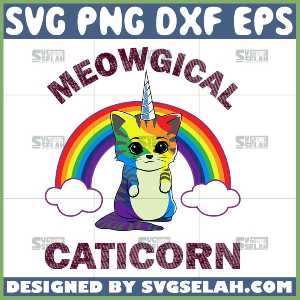 meowgical caticorn svg unicorn cat svg