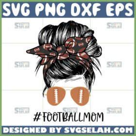 messy bun football mom svg soccer mom svg