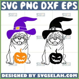 pug halloween svg pug witch svg