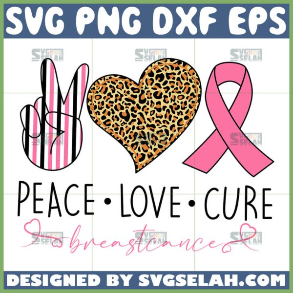 peace love cure svg cure breast cancer svg