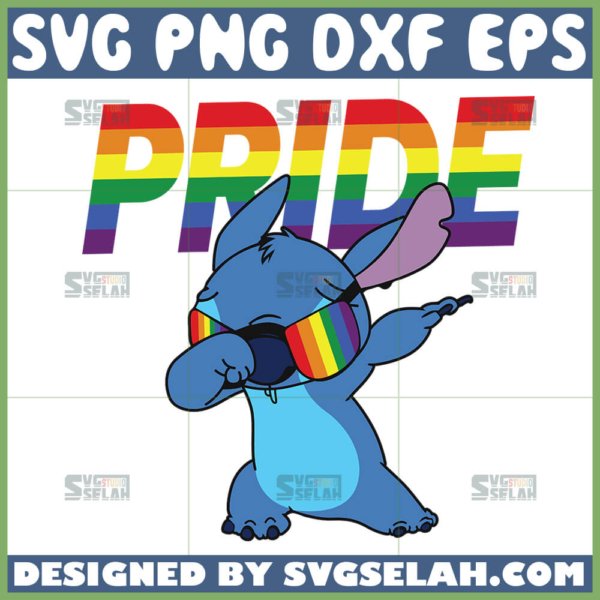 stitch dabbing lgbt pride svg