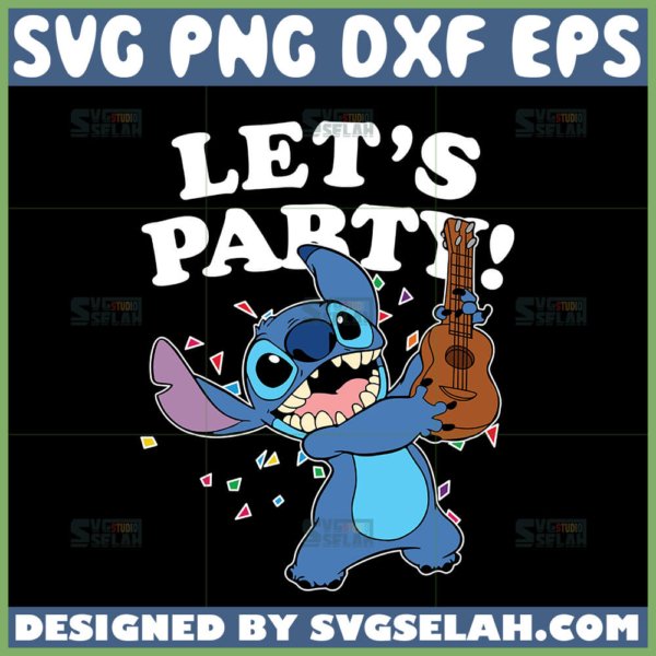 stitch lets party svg funny stitch playing guitar svg