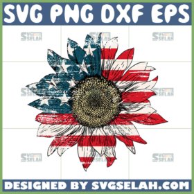 american flag sunflowers svg